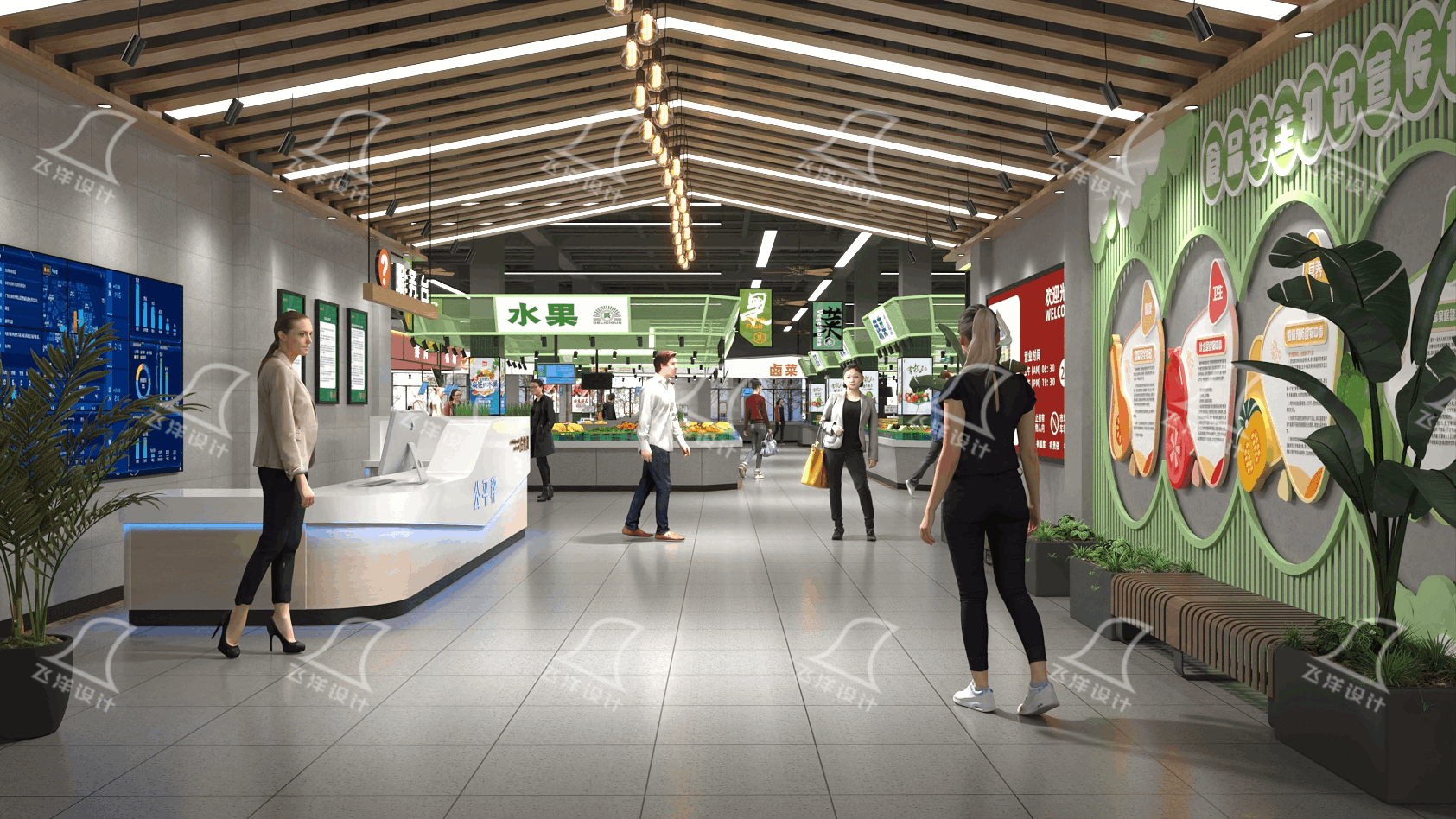 專業(yè)菜市場(chǎng)設(shè)計(jì)效果圖